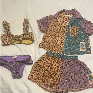 Zimmermann Kids Matching Set in Purple, Yellow, and Blue